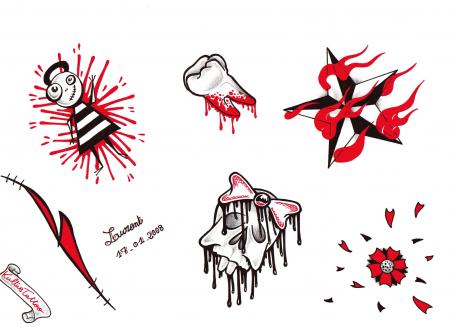 red and black