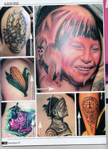 Scorpion n/b en flamme,parue dans tatouage magazine n55